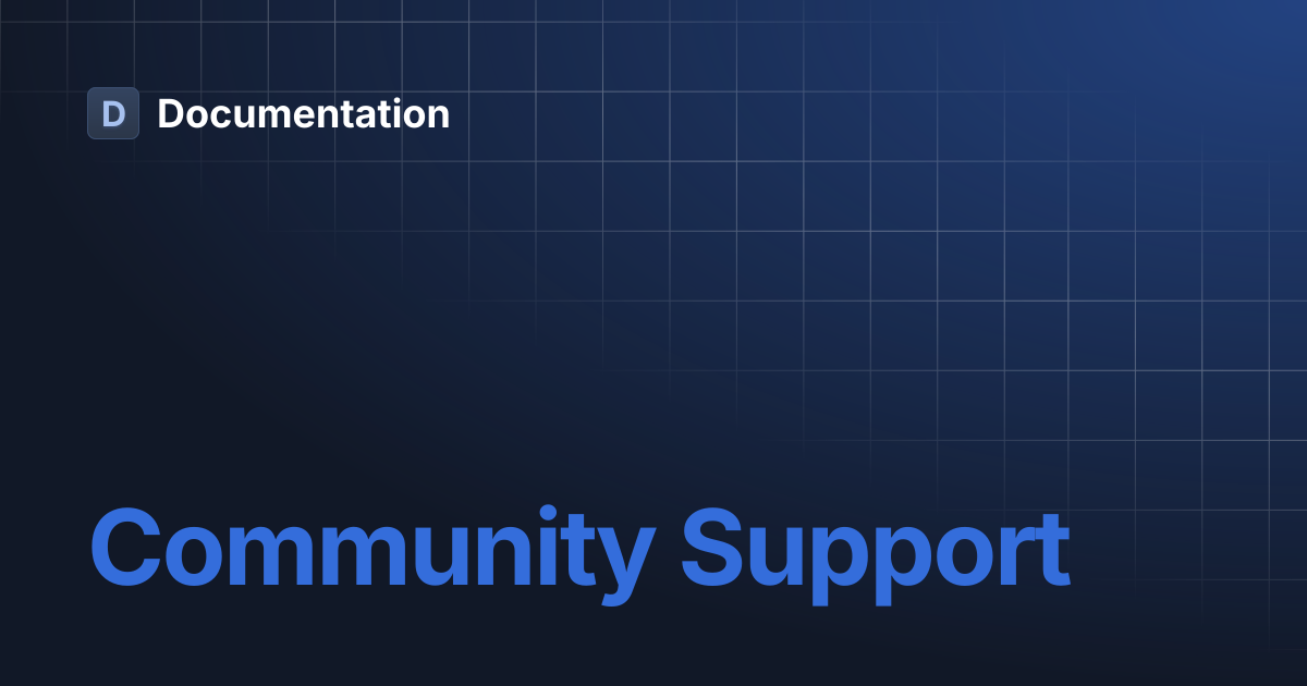 Community Support | Documentation