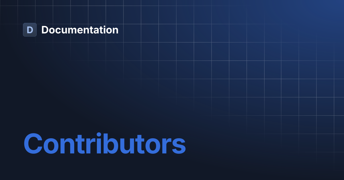 Contributors | Documentation