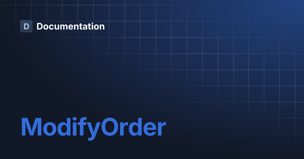 ModifyOrder | Documentation