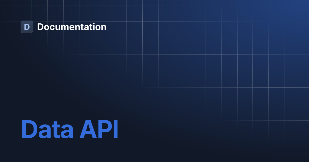Data API | Documentation