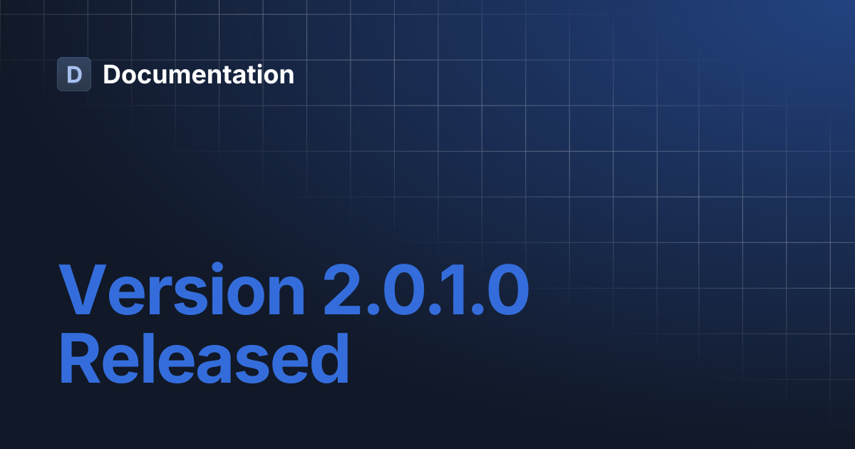 Version 2.0.1.0 Released | Documentation