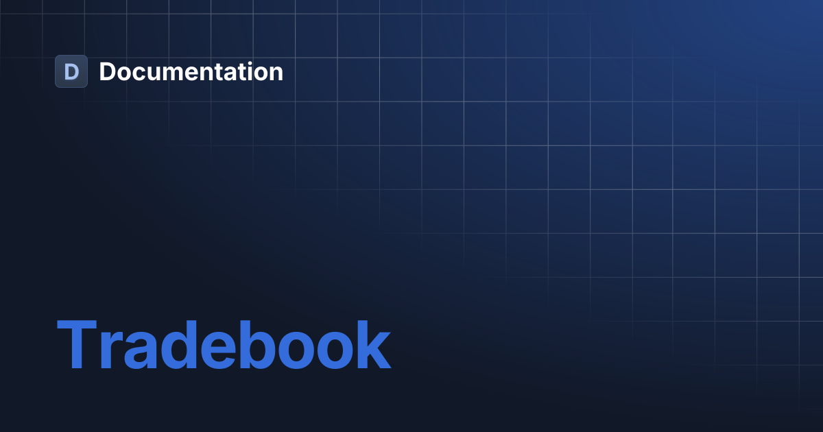 Tradebook | Documentation
