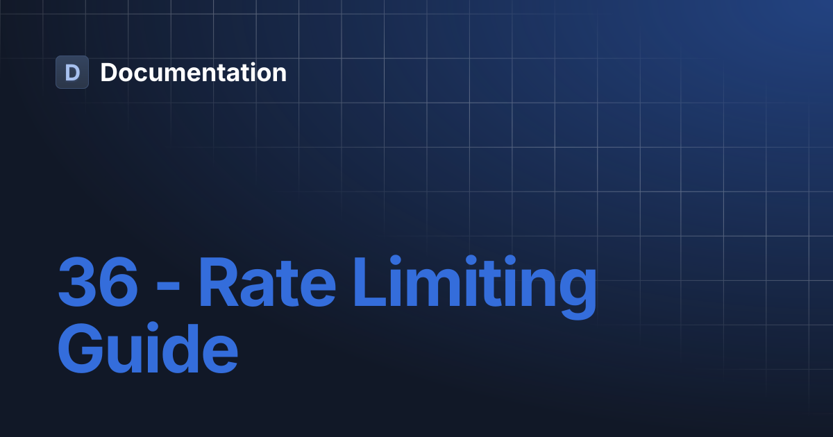 36 - Rate Limiting Guide | Documentation