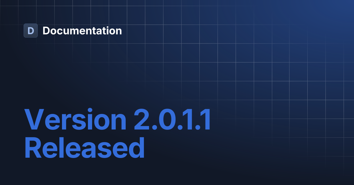 Version 2.0.1.1 Released | Documentation
