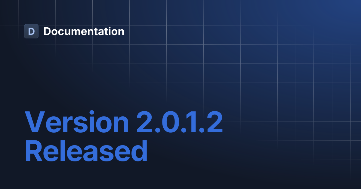 Version 2.0.1.2 Released | Documentation