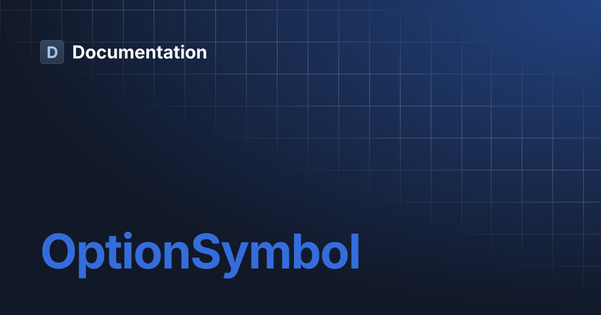 OptionSymbol | Documentation
